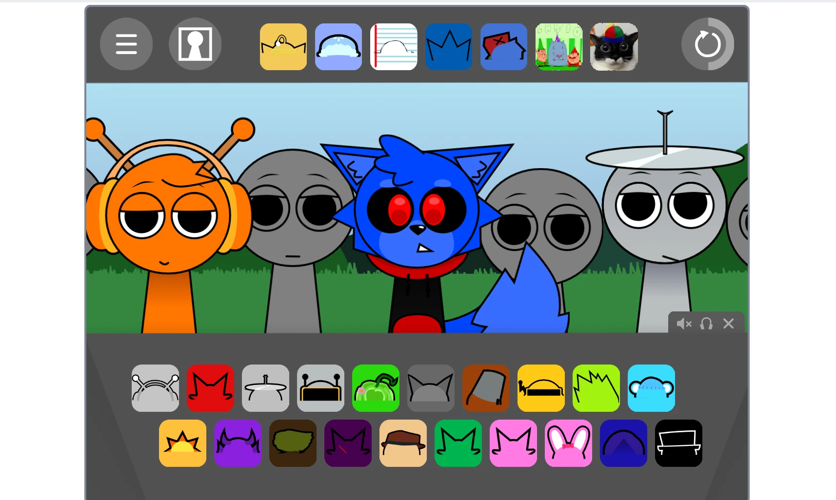 Sound selection in Sprunki Retake Scratch Port Remix