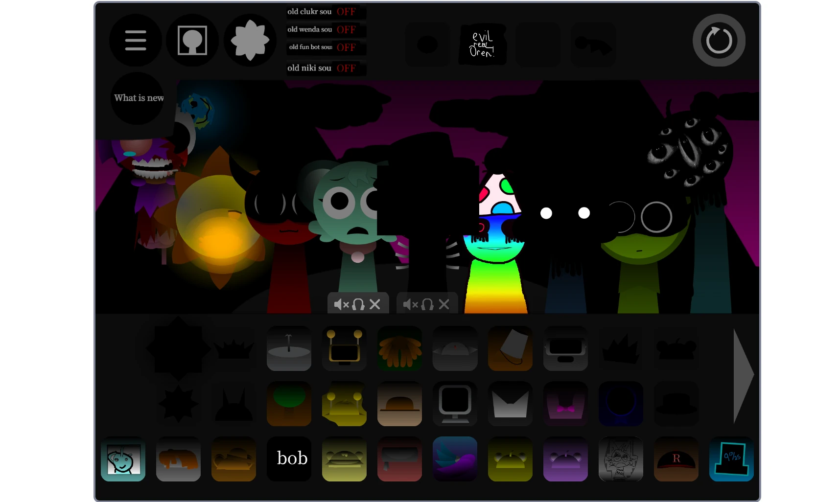 Audio interface and controls in Sprunki Reversed But Mutiswap
