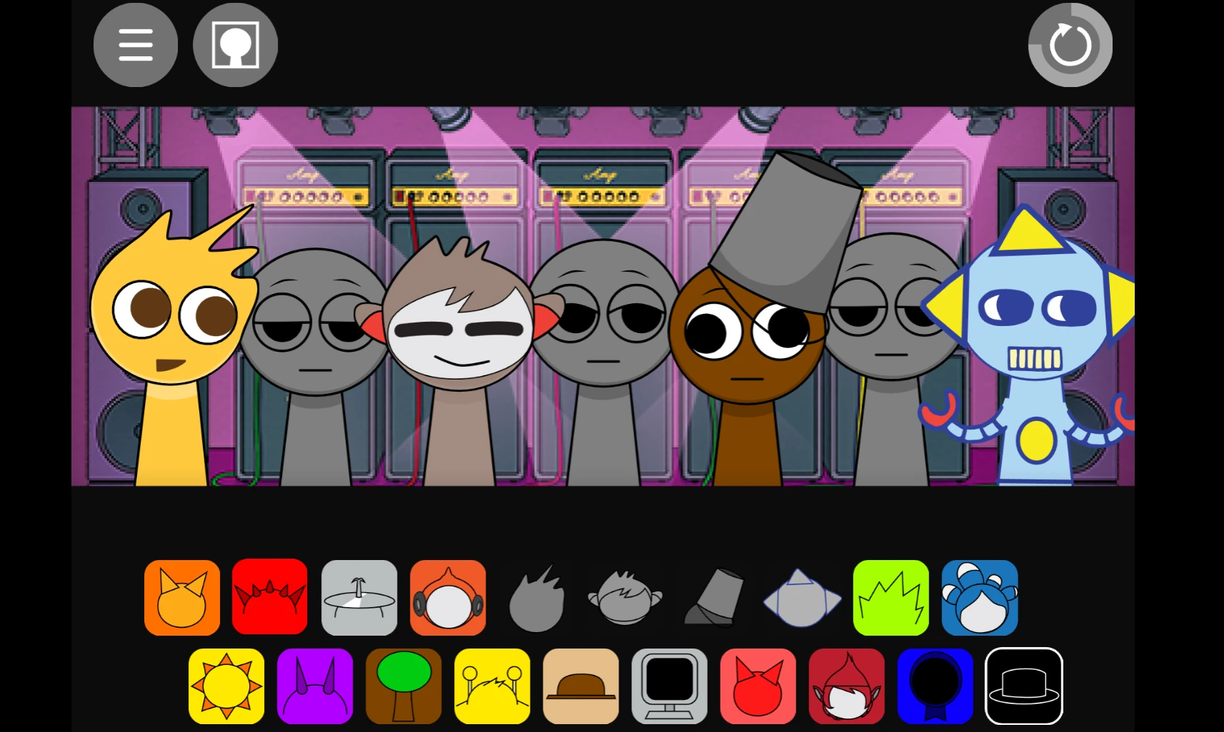 Remix Mode - Phase 4 and 6 Combination Sprunki Scratch remix mode combining Phase 4 and Phase 6 design elements