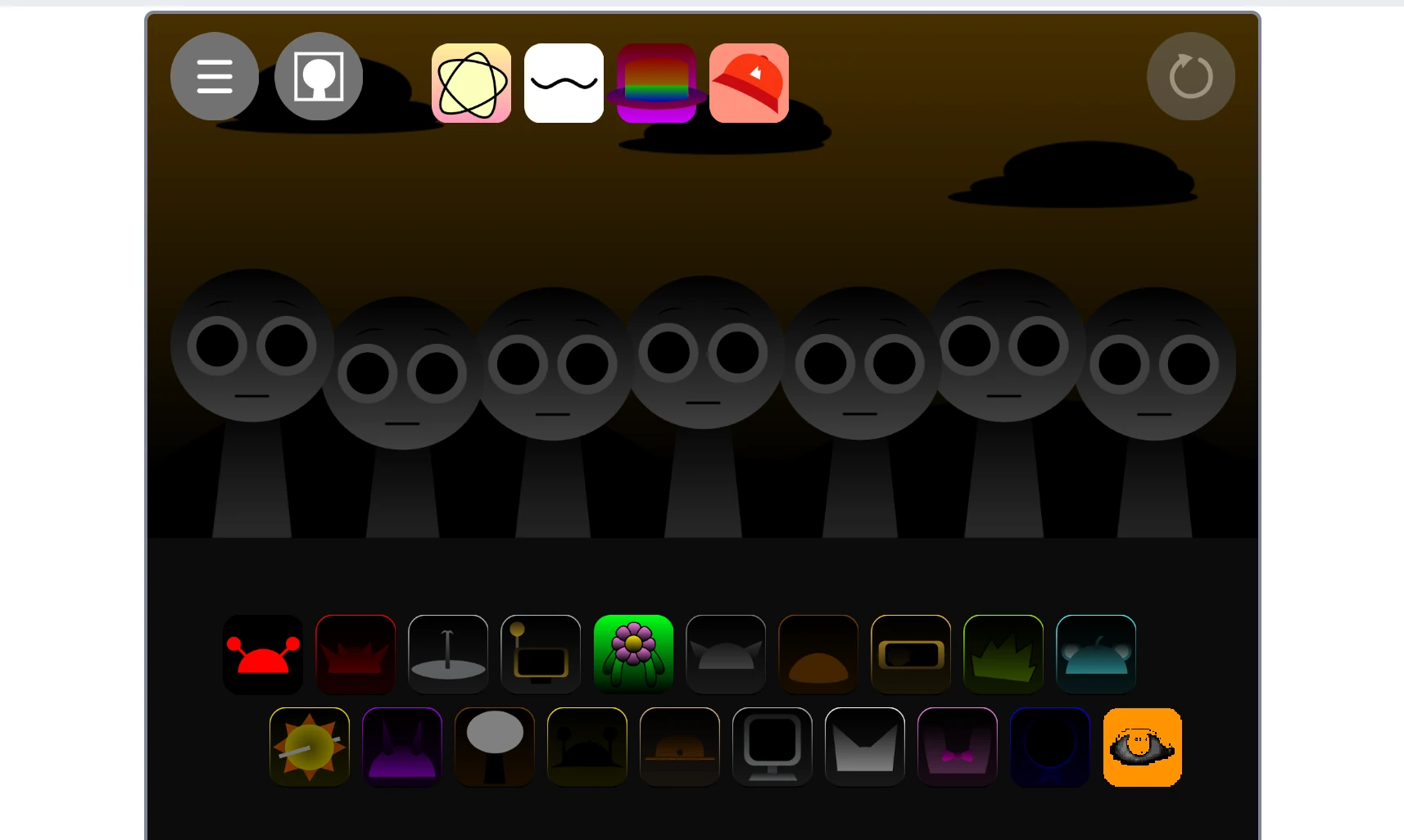 Sprunki Shifted Old Main Gameplay Interface Sprunki Shifted Old main gameplay interface