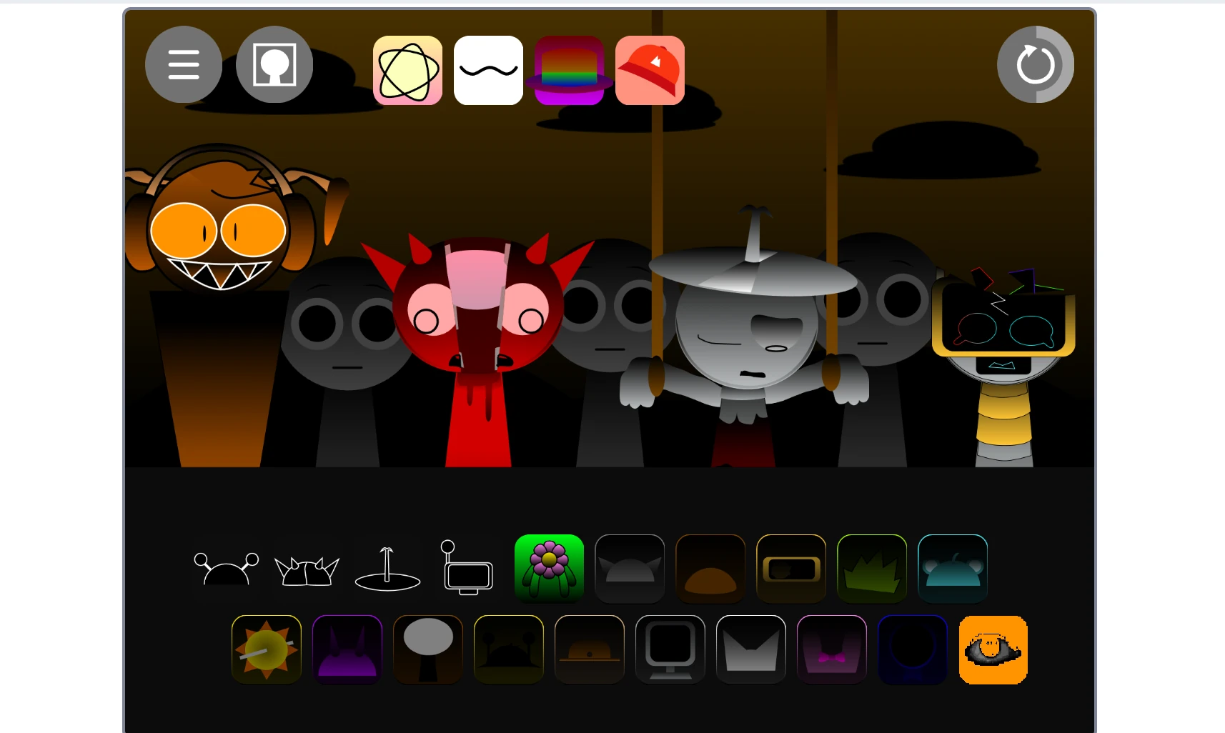 Retro Character Designs in Sprunki Shifted Old Sprunki Shifted Old character designs and color palette