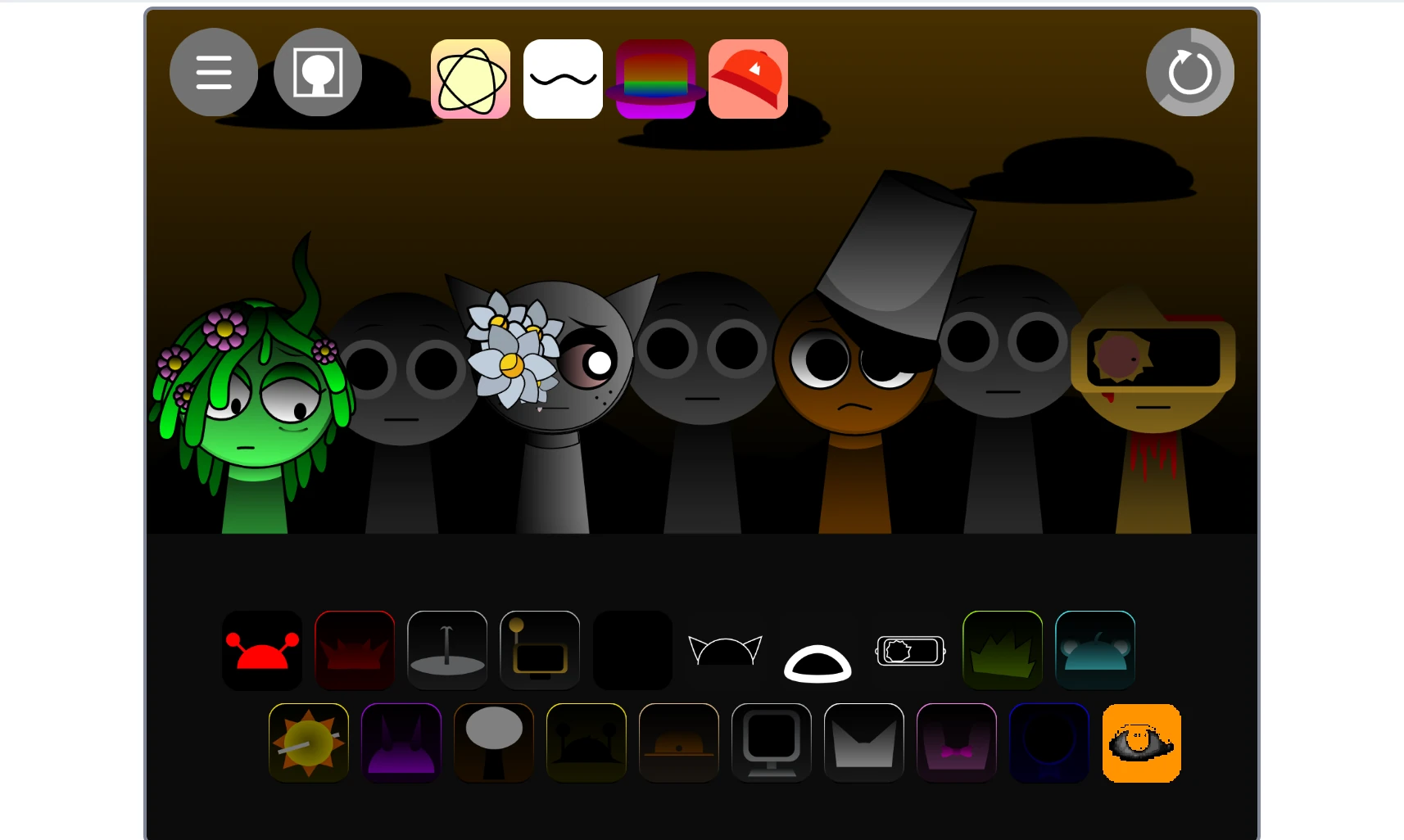 Music Creation Interface in Sprunki Shifted Old Creating music mixes in Sprunki Shifted Old