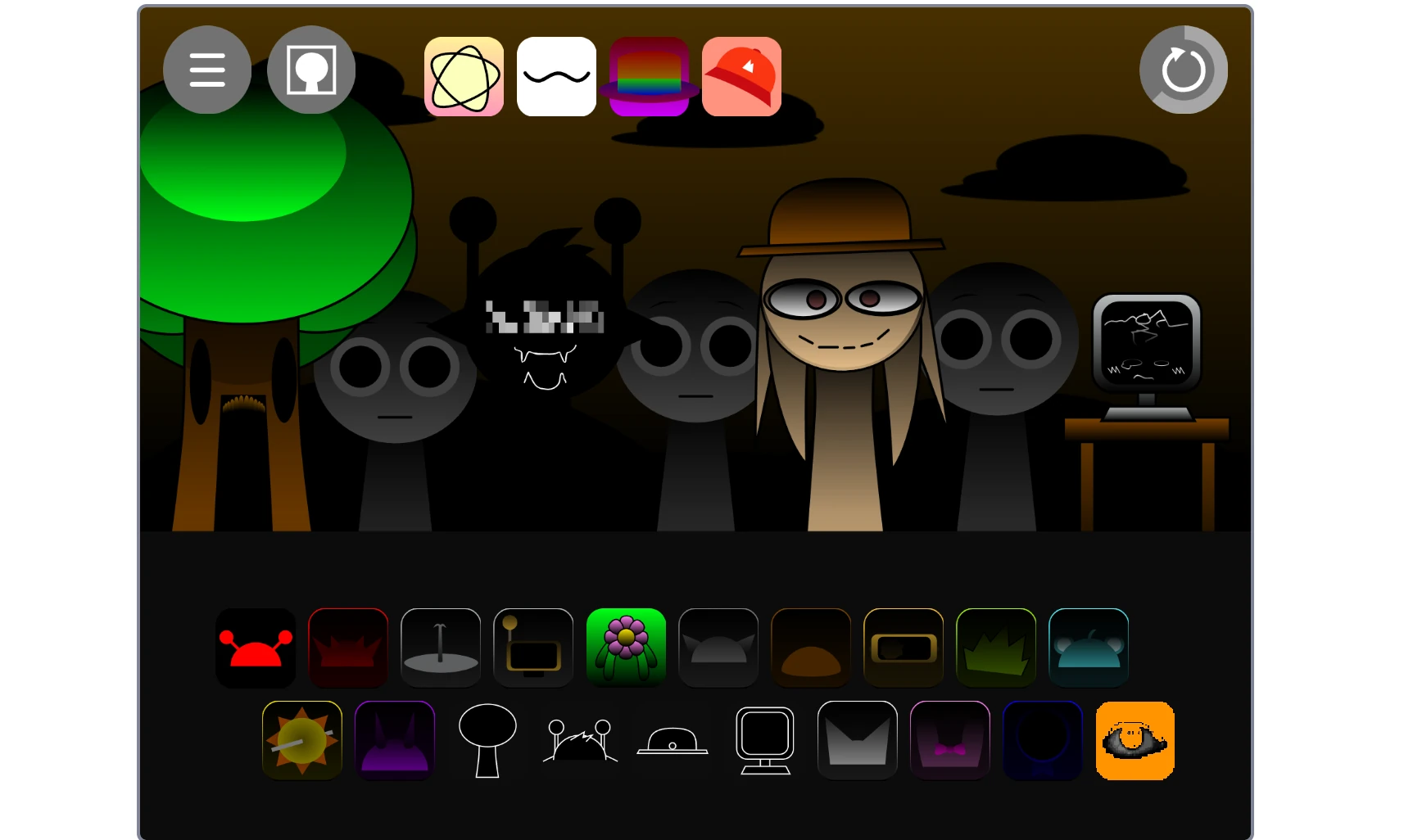 Character Selection in Sprunki Shifted Old Sprunki Shifted Old character selection screen