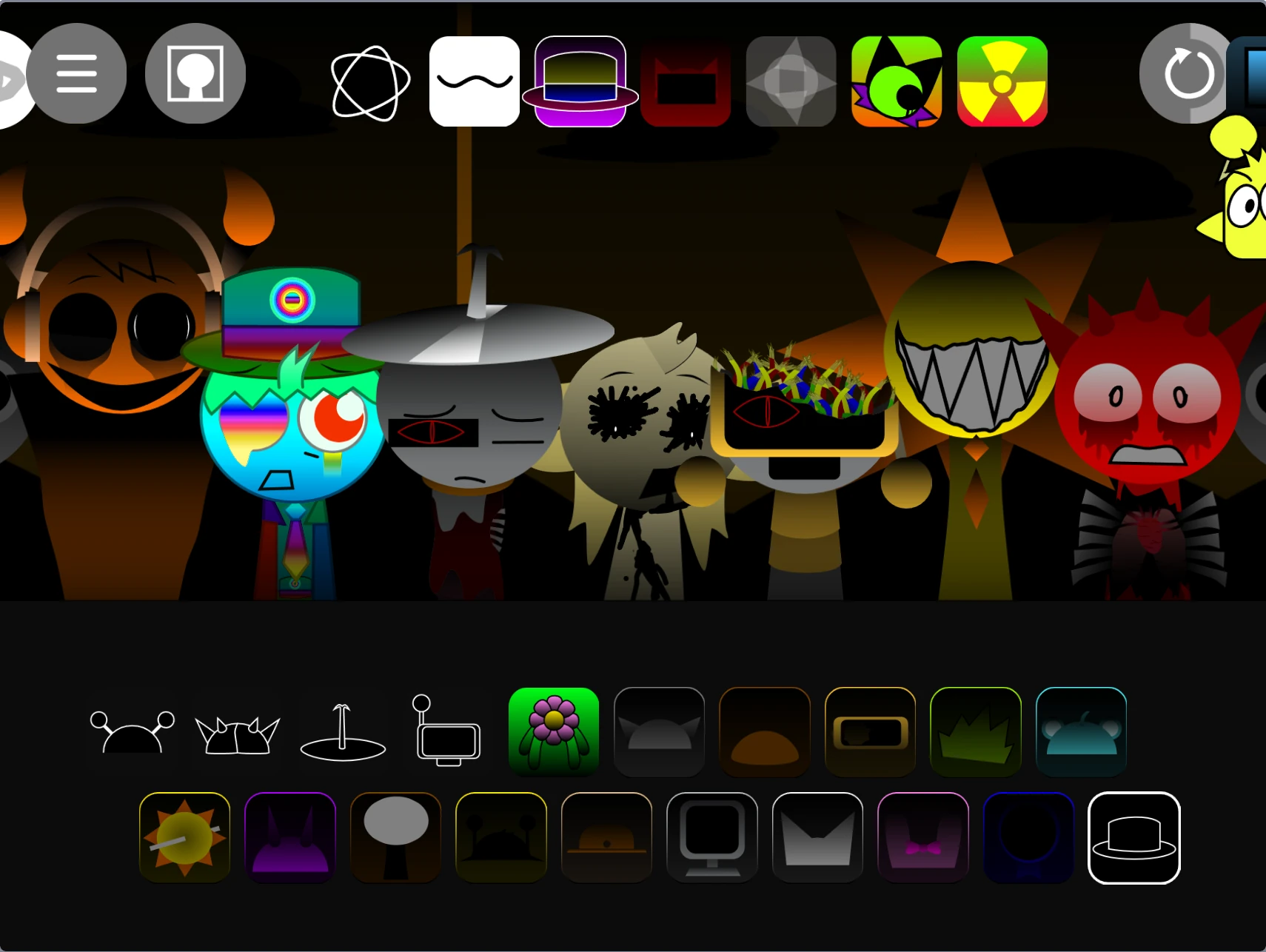 Sprunki Shifted Remake gameplay showing beat creation with multiple characters