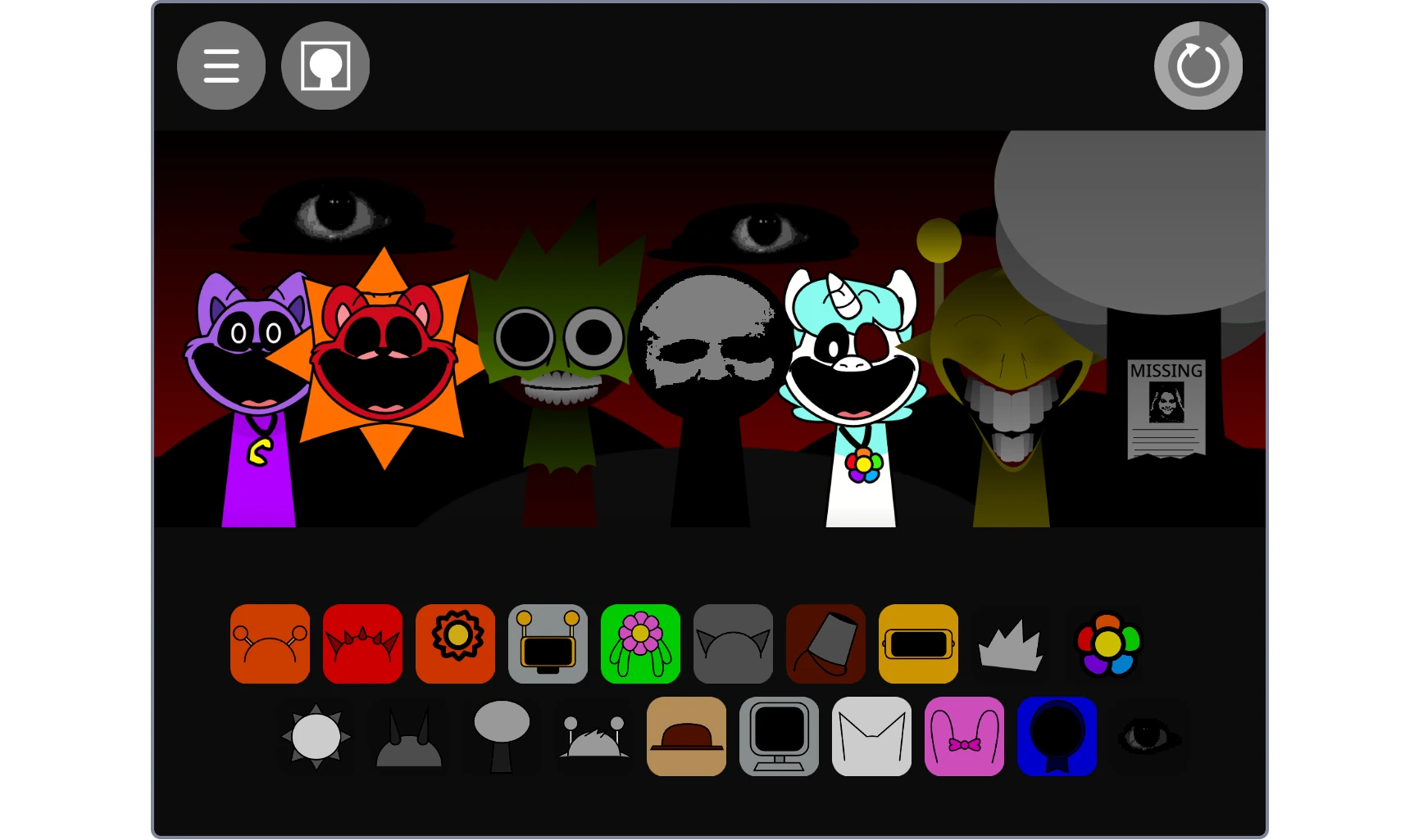 Completed music composition in Sprunki Smiling Critters