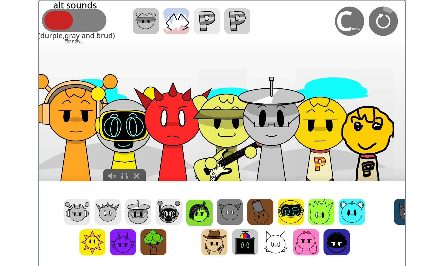 Creating music with multiple Sprunki characters on stage