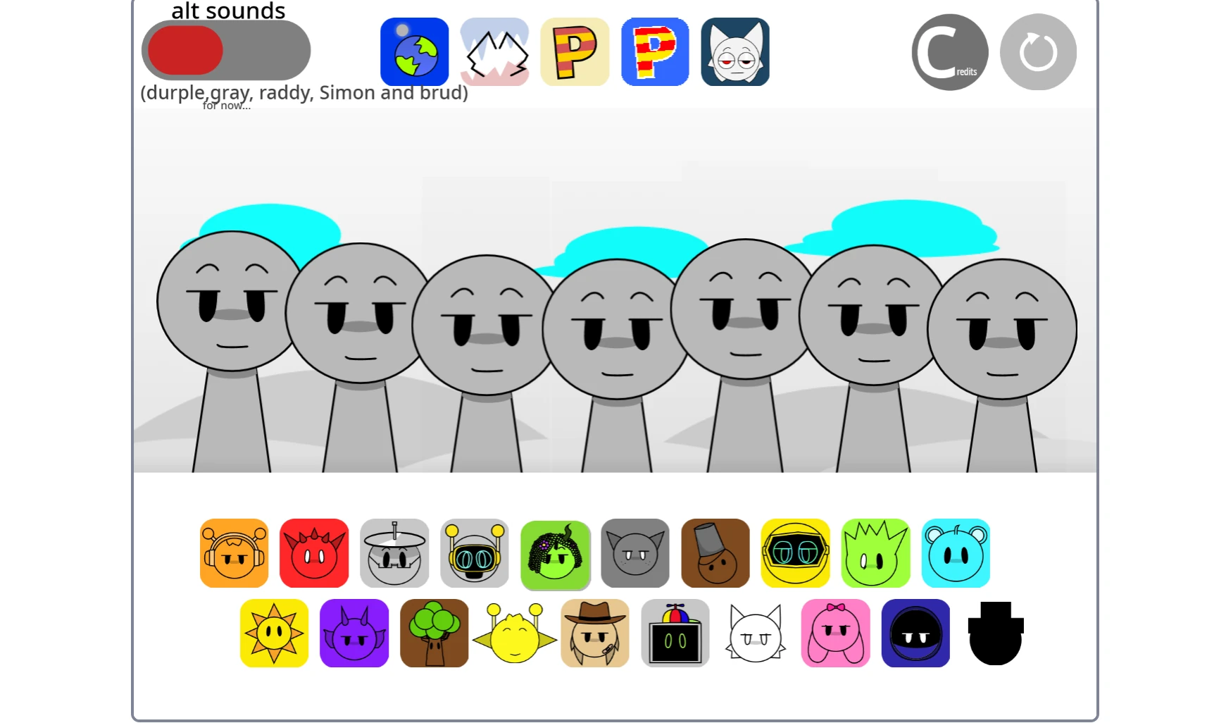 Sprunki Super Tunes Recreation Remix gameplay interface