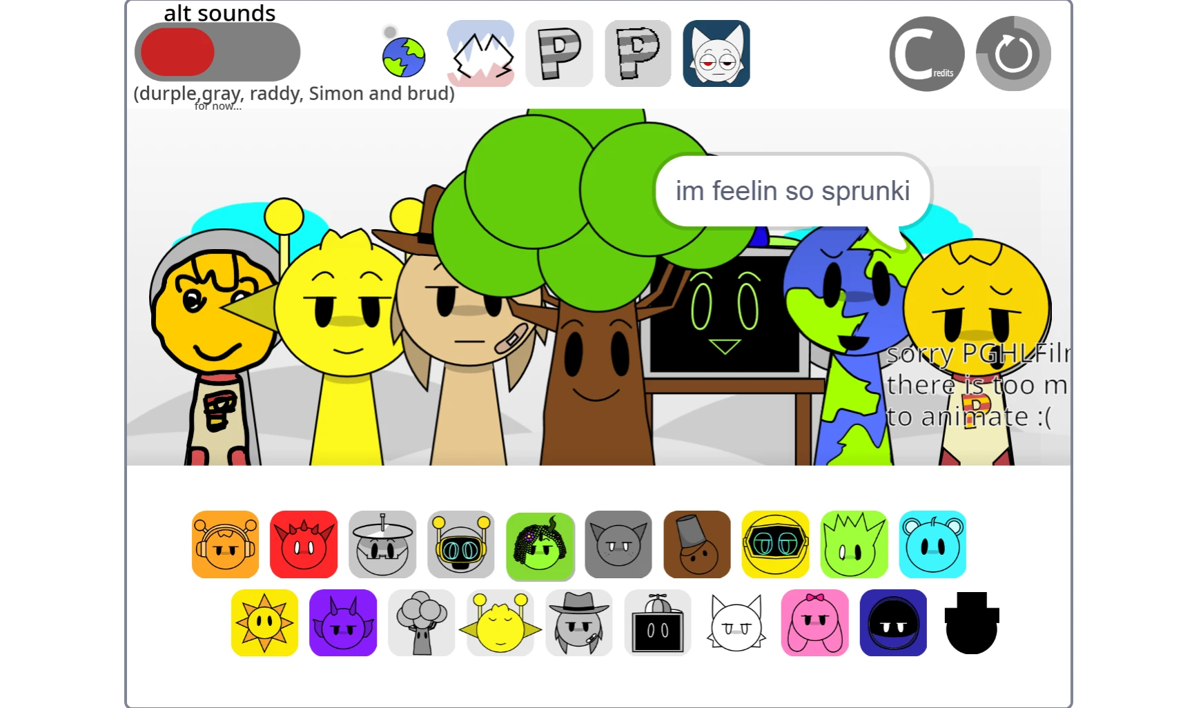 Character selection in Sprunki Super Tunes Recreation Remix