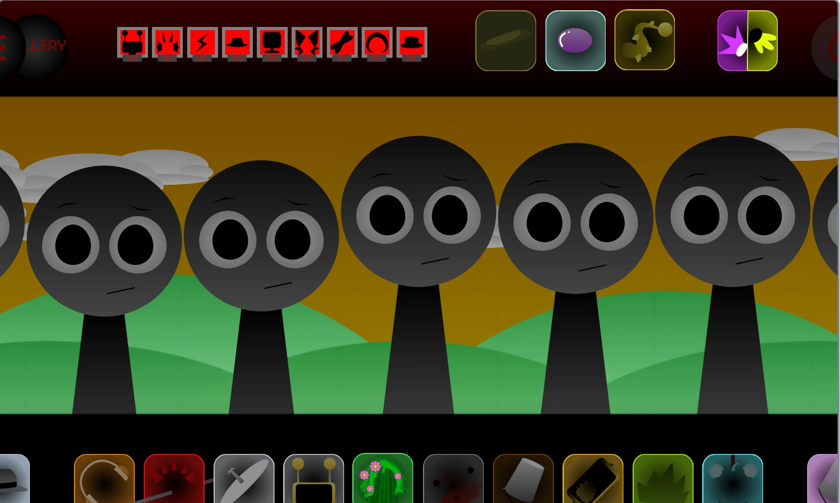 Sprunki Swap Retextured Phase 1.7 v2 main gameplay interface with enhanced visuals