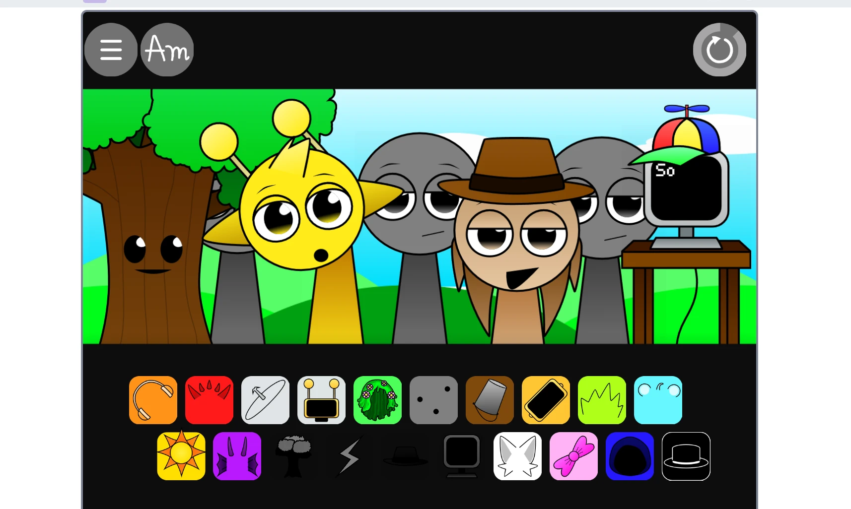 Multiple character combination options in Sprunki Swap Showcase Phase 1 Multiple character combinations available in Sprunki Swap Showcase