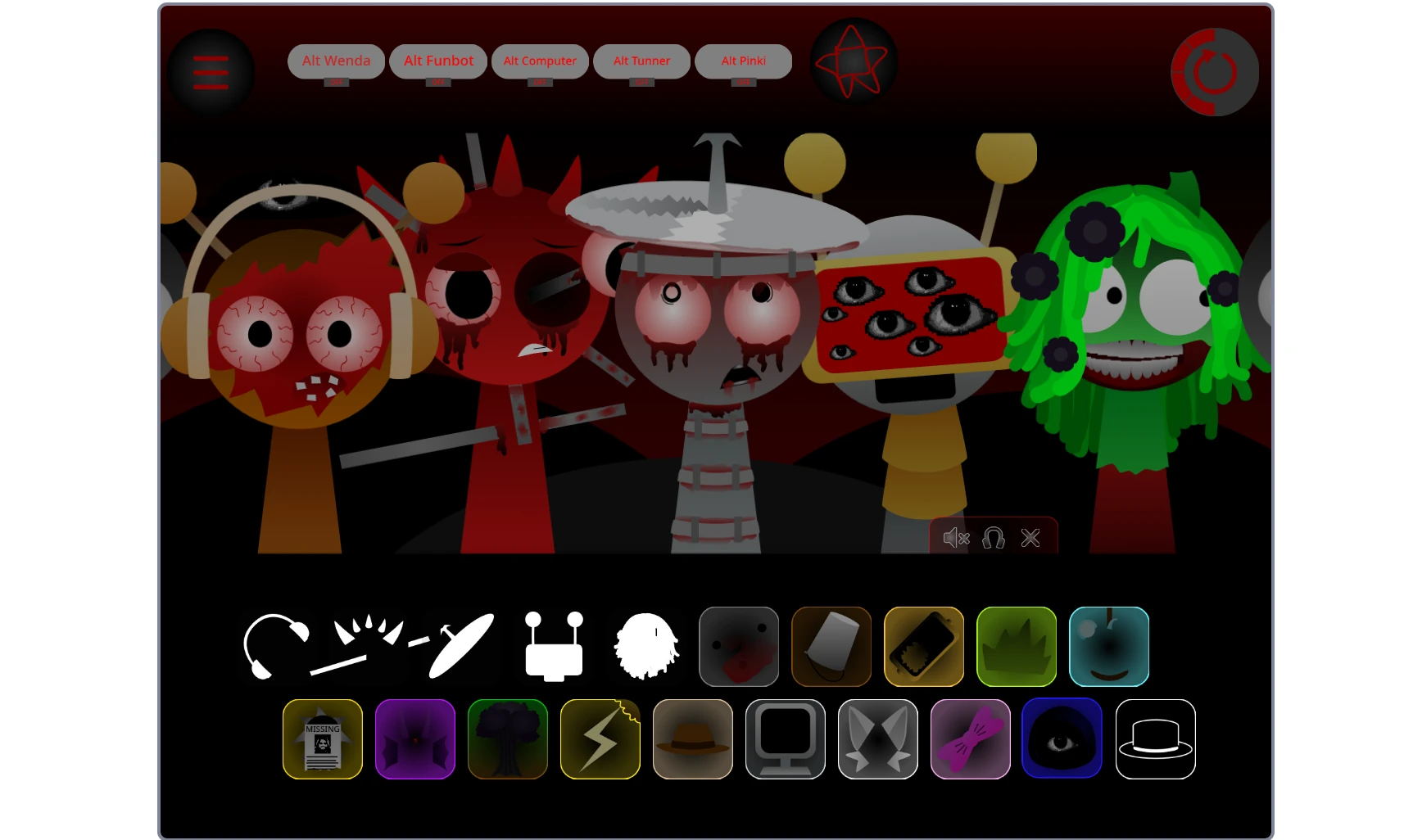 Gameplay screenshot showing enhanced visual effects in Sprunki Swapped Retextured
