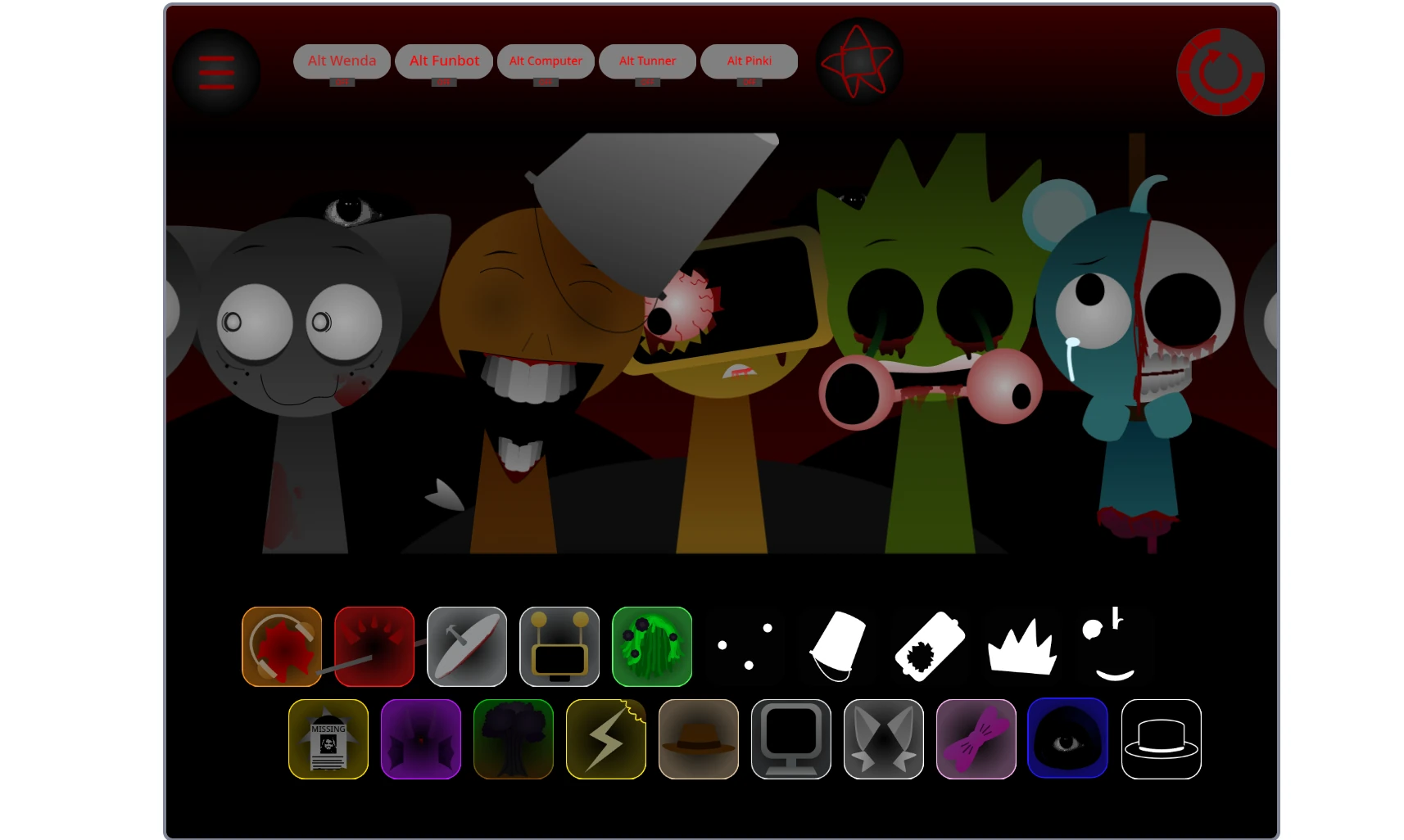 Music creation interface in Sprunki Swapped Retextured