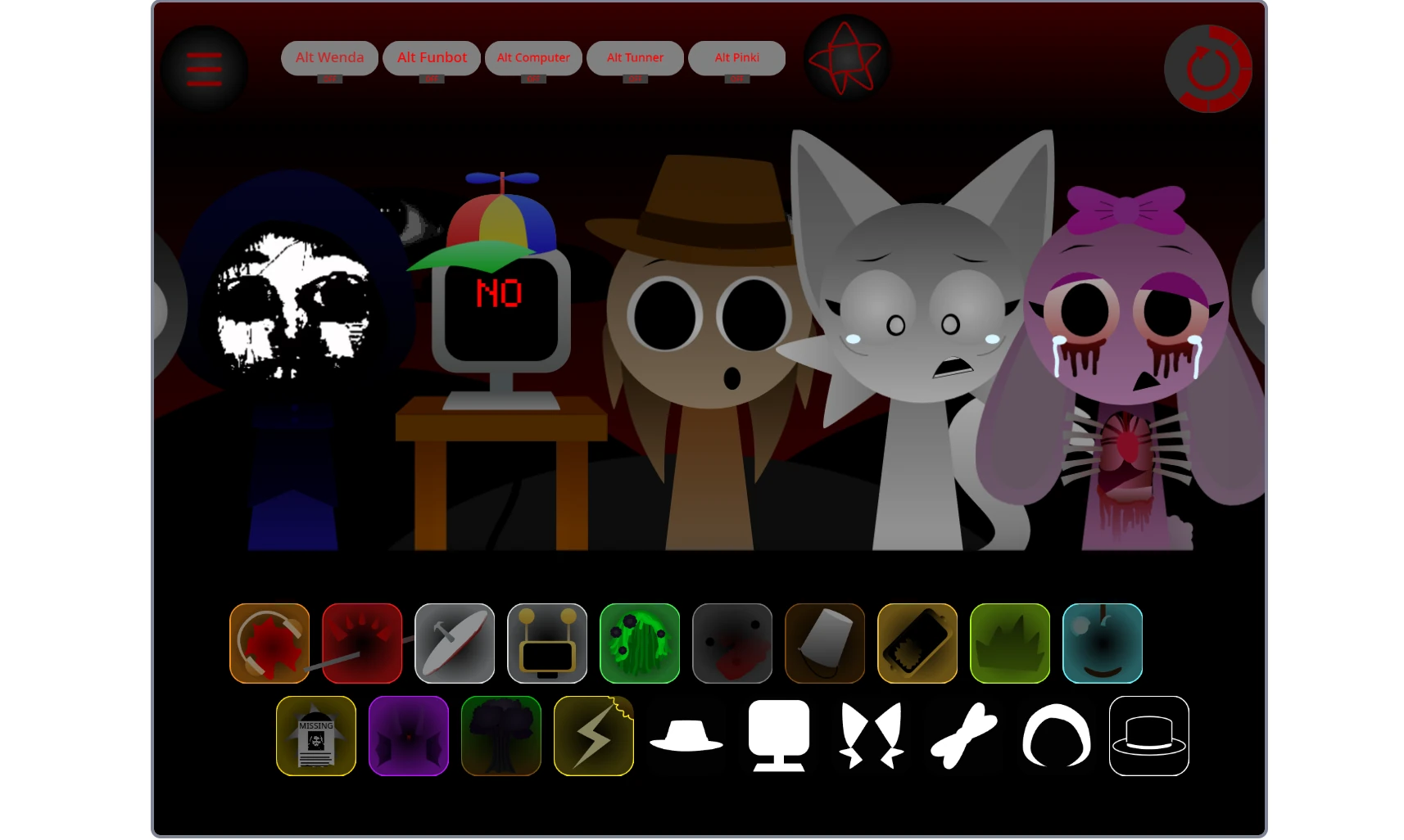 Multiple characters performing together in Sprunki Swapped Retextured