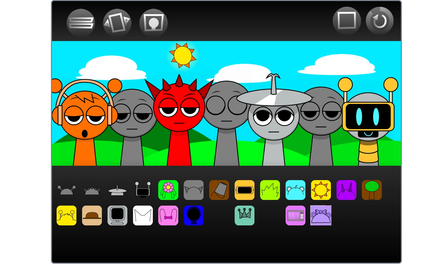 Sprunki with OC customization options and tools