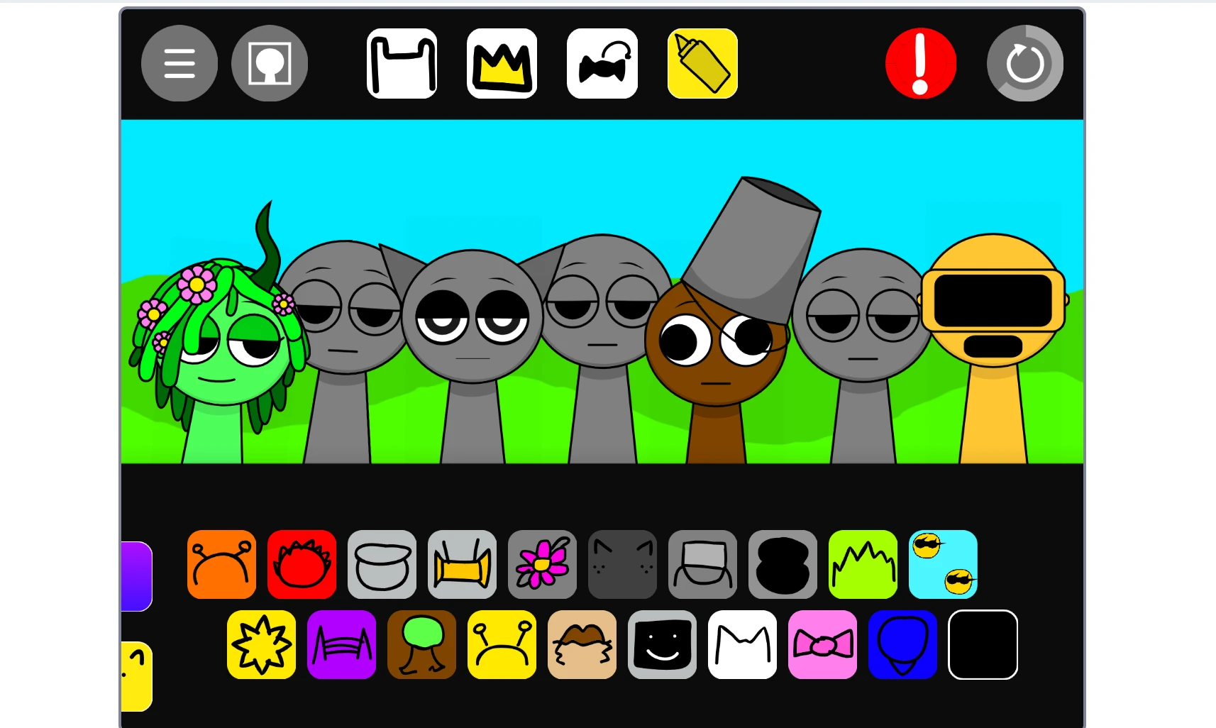 Sprunkid music creation interface with sound options