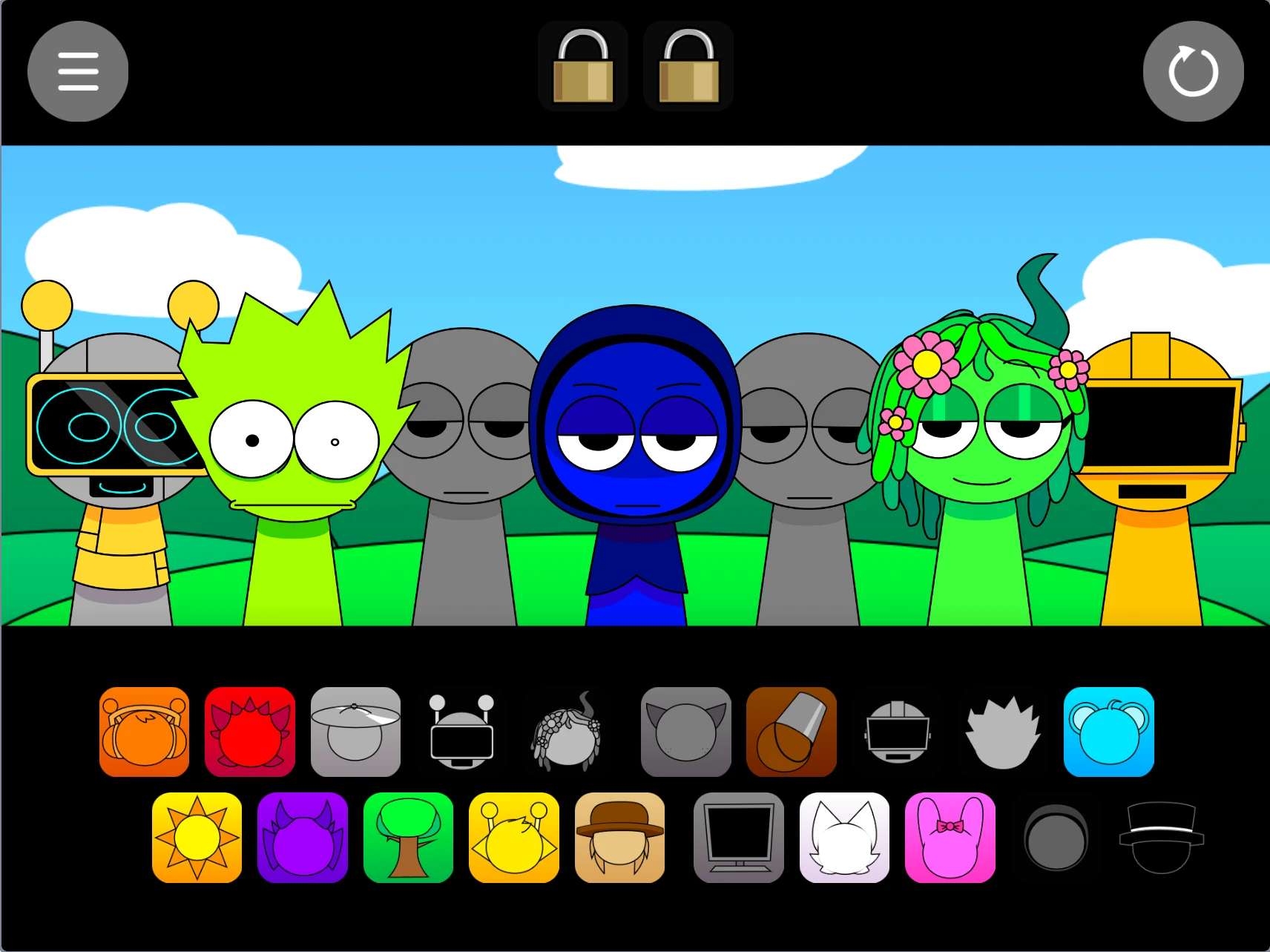 Creating music with Sprunki Pyramixed characters