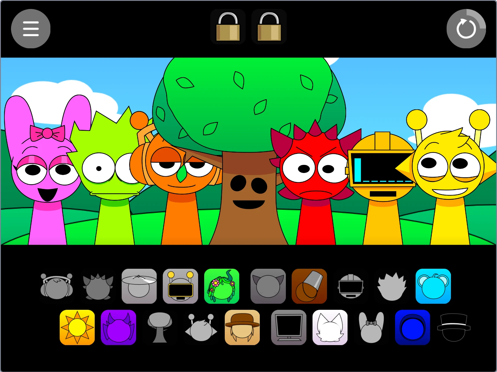 Sprunki Pyramixed character designs and animations