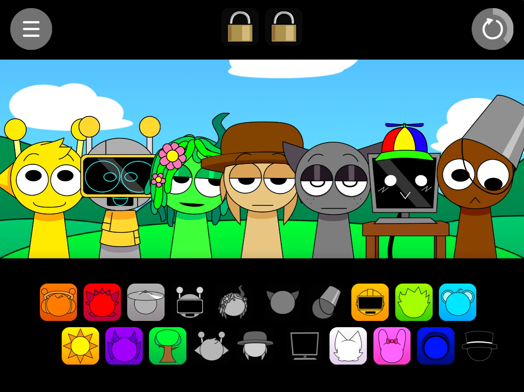 Character customization options in Sprunki Pyramixed Remix
