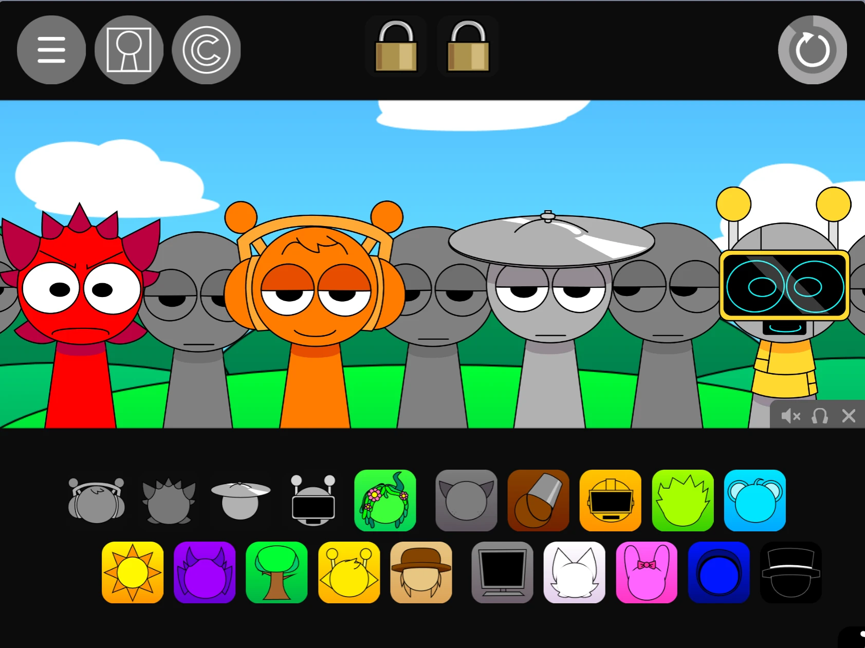 Character Selection and Roster in Super Sprunki Pyramixed 0.9 Remix Character selection in Super Sprunki Pyramixed 0.9 Remix