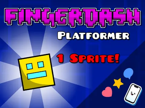 Fingerdash Platformer single-sprite Geometry Dash game logo