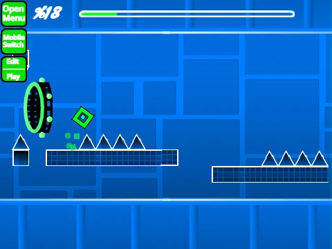 Play 22 levels in this Geometry Dash Scratch game