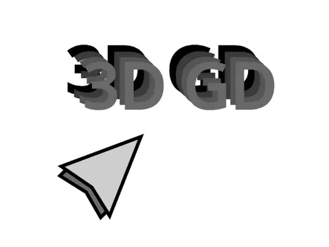 3D GD game icon showing a cube in a three-dimensional space