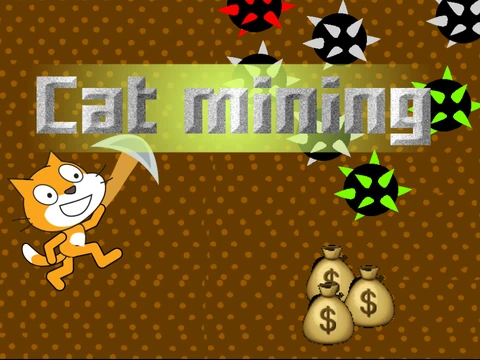 Play Cat Mining free online Geometry Dash style game