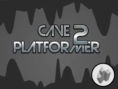 Cave Platformer 2 game cover art showing cave and boss