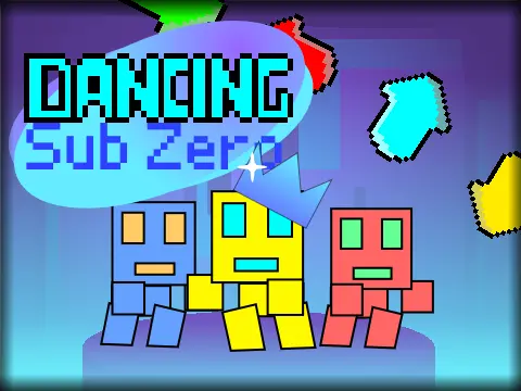 Dancing Sub Zero game cover featuring neon arrows and geometric design