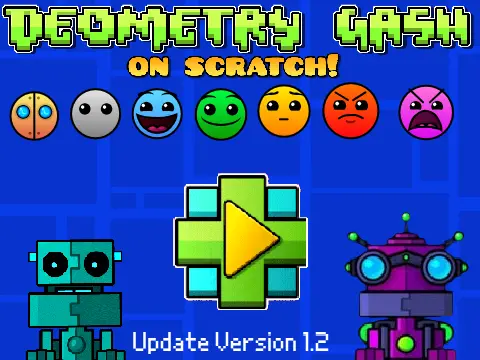 Deometry Gash Update V1.2 gameplay showing platforming challenges and unique visual style