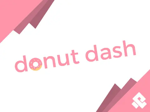 Donut Dash Logo - Sweet-Themed Geometry Dash Game