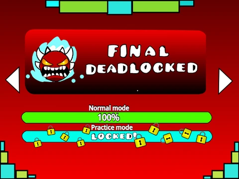 Fan-made Geometry Dash final deadlocked - Community-created version of Deadlocked with ジオメトリーダッシュ ファイナルデッドロック title