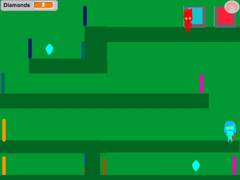 Fireboy and Watergirl Cooperative Puzzle Game with Portal Mechanics