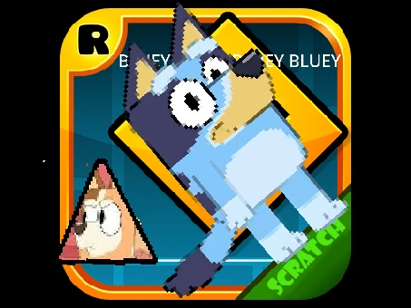 Play Geometry Bluey Dash online free crossover game