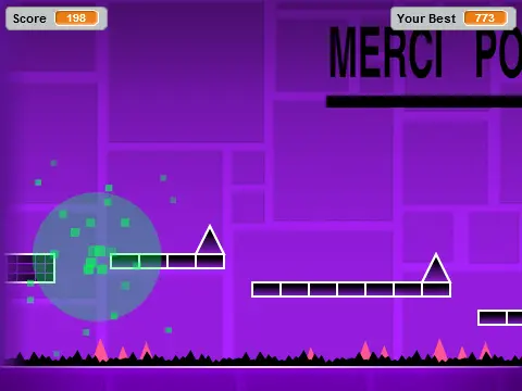 Geometry Dash 1 game cover featuring cube character and geometric obstacles