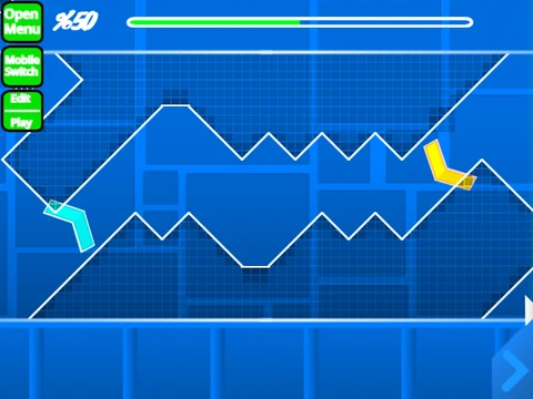 Geometry Dash 10 Levels Of Wave gameplay showing wave mode