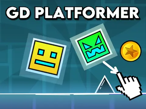 Geometry Dash 2.0 logo and game cover