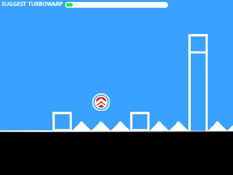 Screenshot of Geometry Dash 2.2 Scratch Remake Buff showing platformer elements