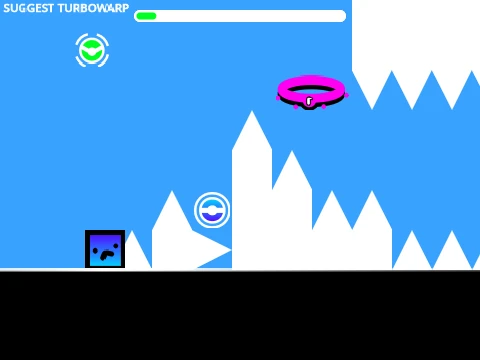 Geometry Dash 2.2 Scratch Remake MegaDrop featuring platformer mode