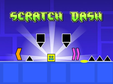 Play Geometry dash 5, a classic level recreation, online on Gosprunki