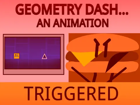 Geometry Dash game cover showing colorful geometric characters and obstacles