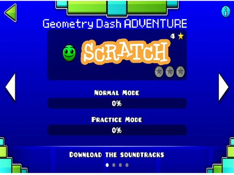 Play Geometry Dash Adventure, a multi-level platforming journey