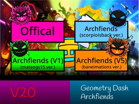Intense gameplay screenshot from the Geometry Dash Archfiends demon level