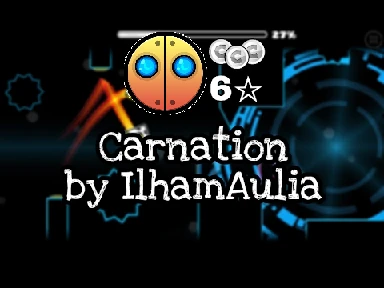 Screenshot of Geometry Dash Auto-Carnation Carnation Remix showing its unique theme