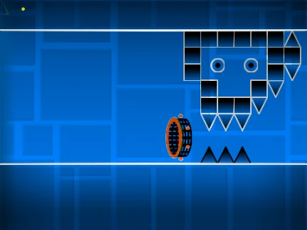 Geometry Dash Ball Challenge MORE HARDER gameplay showing the ball mode navigating obstacles