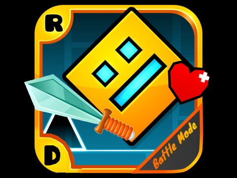 Geometry Dash Battlemode versus gameplay screen