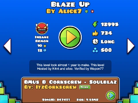 Preview Geometry Dash Blaze Up WIP work in progress level
