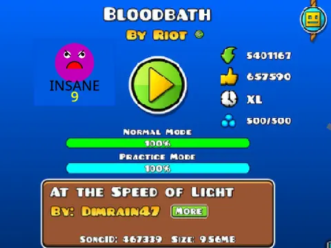 Geometry Dash Bloodbath Easy V5 practice version