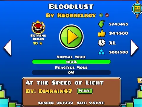 Play Geometry Dash Bloodlust Easy online free