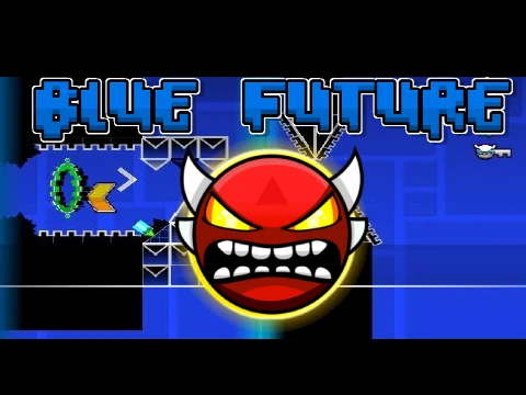 Geometry Dash Blue Future futuristic blue-themed gameplay screenshot